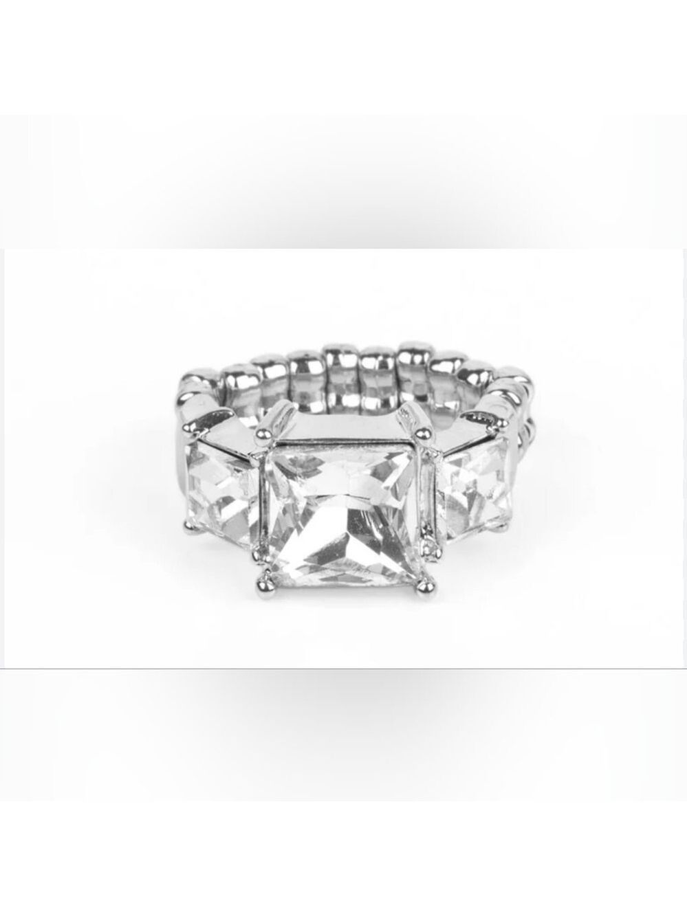 Silver Rhinestone Ring - Picture 2 of 6